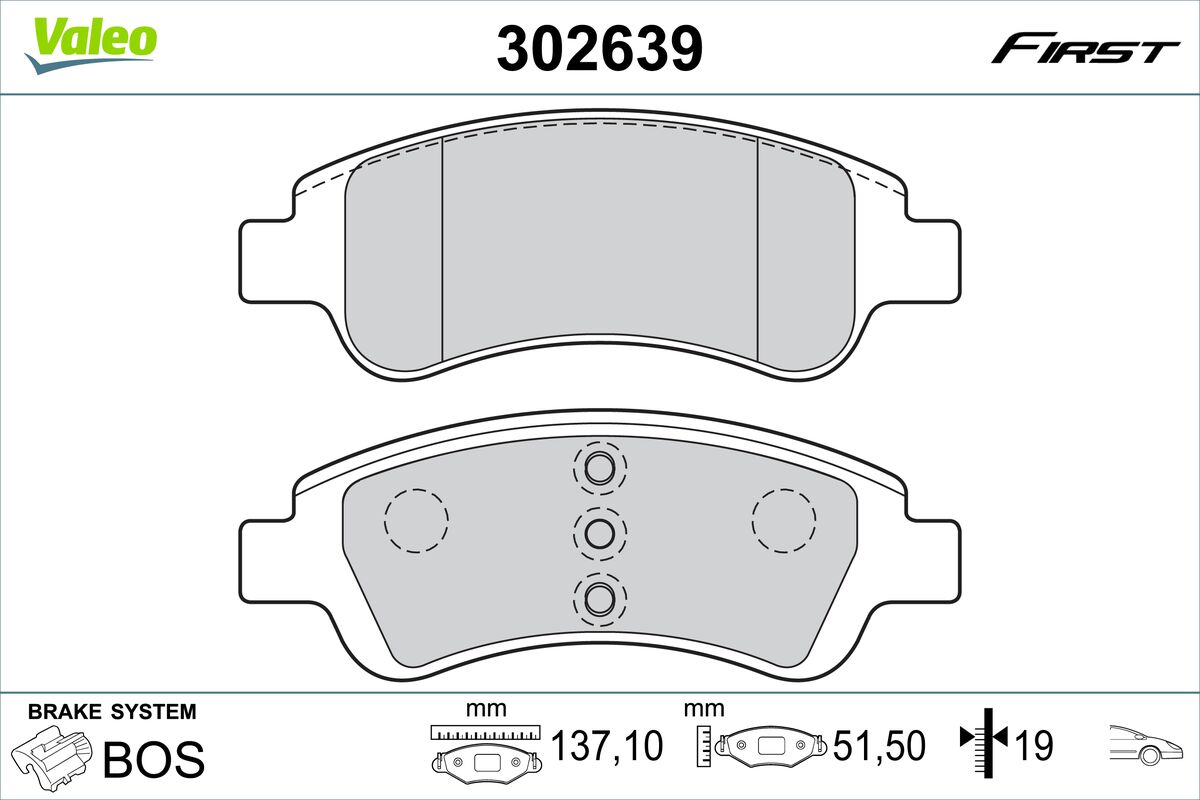 VALEO Fékbetét, mind 302639_VALEO